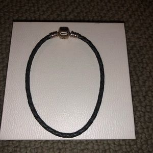 Pandora gray leather bracelet